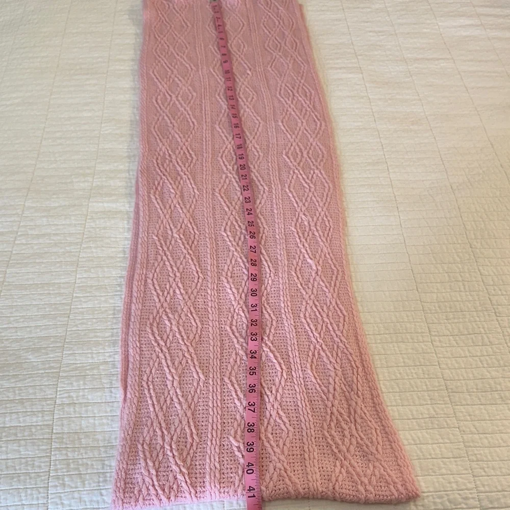 Balletcore Crochet Pink Cable Knit Scarf EUC Cottagecore soft girl - Picture 4 of 6
